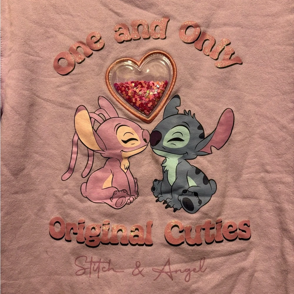 Girl's Disney Stitch & Angle Crewneck